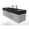 Castello Usa Nile 60" Wall Mounted Gray Vanity With Black Top And Brushed Nickel Handles CB-MC-60G-BN-2053-BL - alternate 5